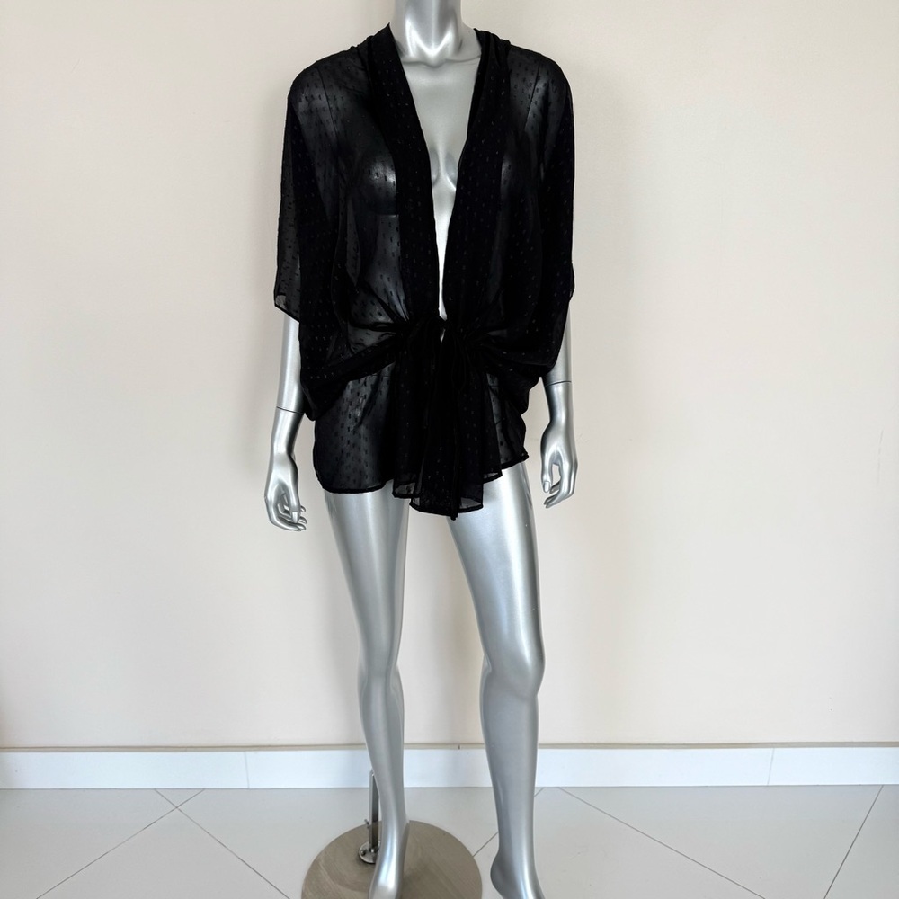 Gracia sheer black blouse oversized style S/M
